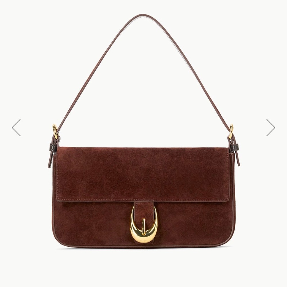 NWT STAUD HARLOW BAG MAHOGANY SUEDE
